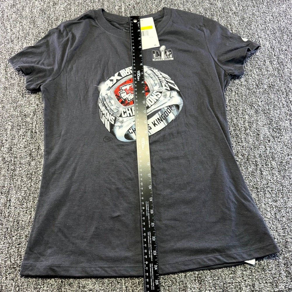 Kansas City Chiefs T Shirt Womens Small Black Nike Anthracite NFL Crew Neck Tee - Picture 9 of 16